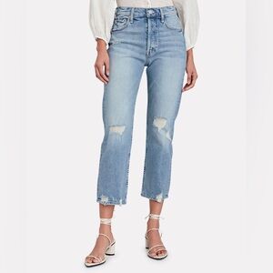 Mother Superior The Tomcat Distressed Cropped Jeans